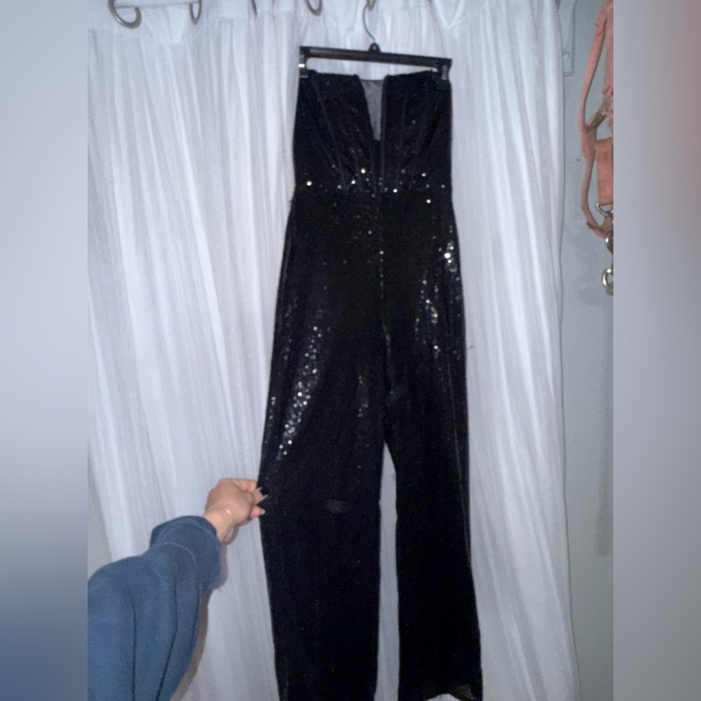 Lulus Black Sequin Jumpsuit